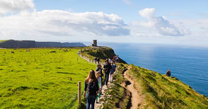 Walking along the Cliffs of Moher