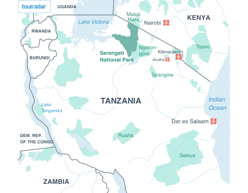 Landkarte der Serengeti Wüste