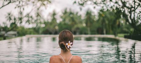 Woman relaxing in a spa