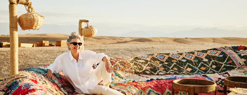 A senior traveller in a Moroccan landscape