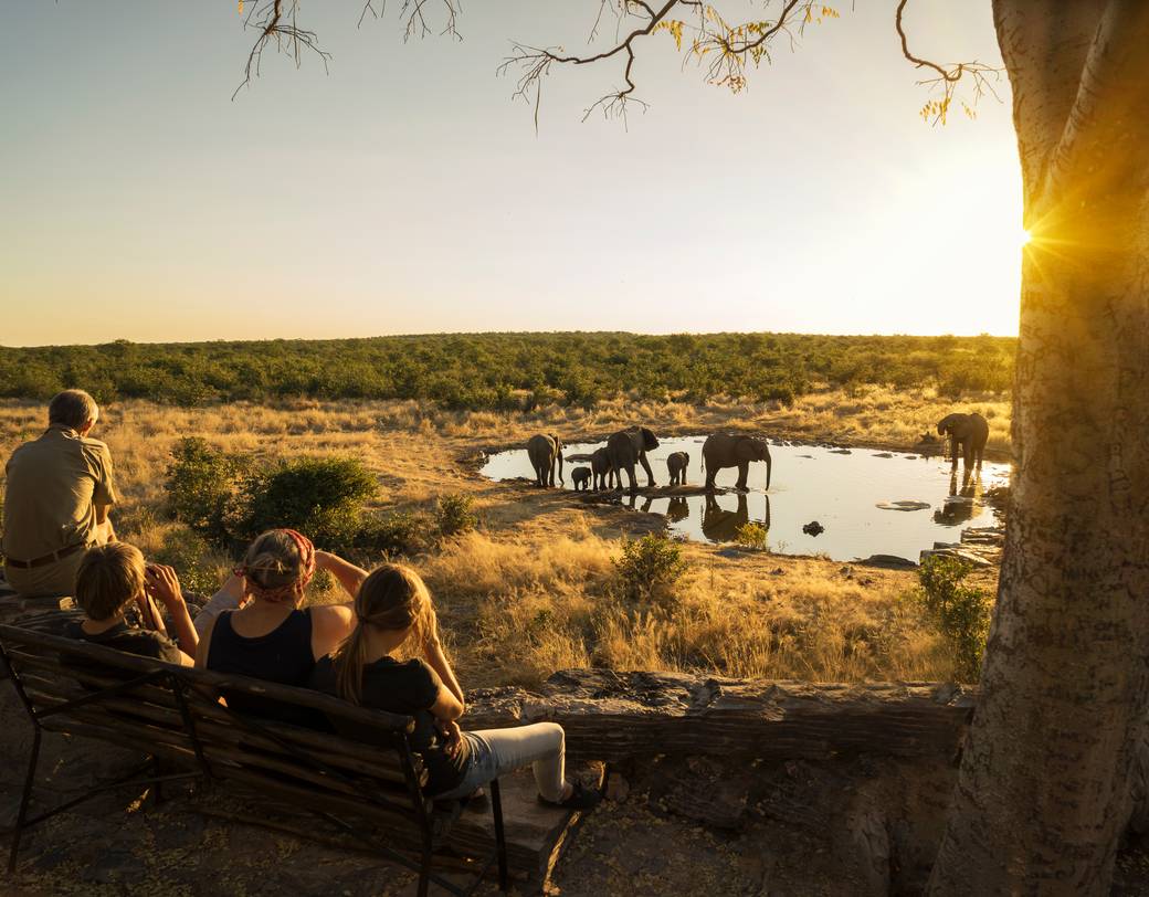 A family traveling together in Africa