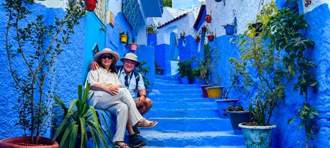 Senior couple enjoying a trusted travel experience