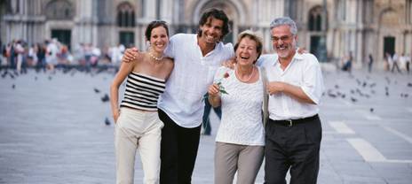 Traveler smiling on a tour in Spain
