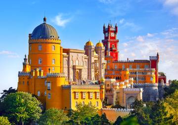 Colorful Pena Palace in Sintra, Portugal.
