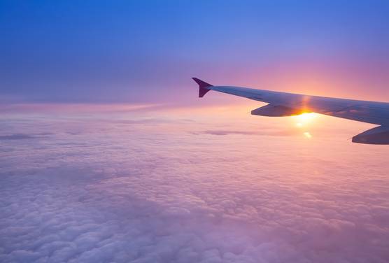 View of the sunset from a plane