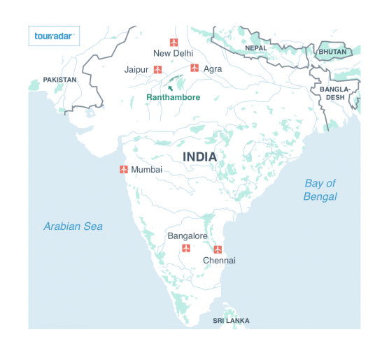 Map Of Ranthambore National Park - Islands With Names