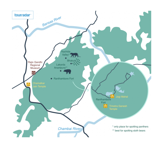 Ranthambore Maps: Location, Road & Attraction Map - TourRadar