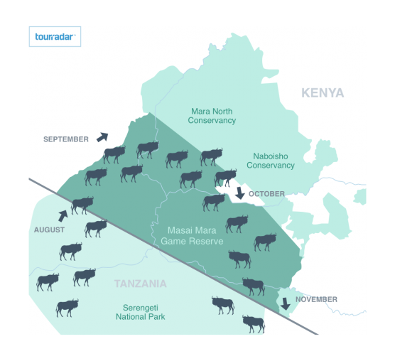 Map Of Serengeti And Masai Mara Masai Mara Maps: Location, Migration & Road Map - Tourradar