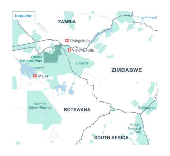 Botswana National Parks Map Chobe National Park Maps - Tourradar