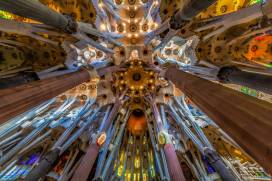 Look up when inside Barcelona's Sagrada Familia