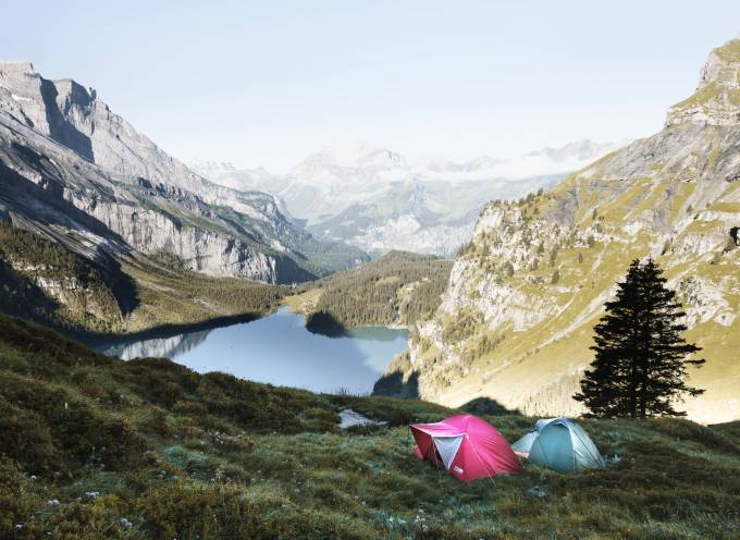 Camping by Oeschinen Lake, Kandersteg, Switzerland