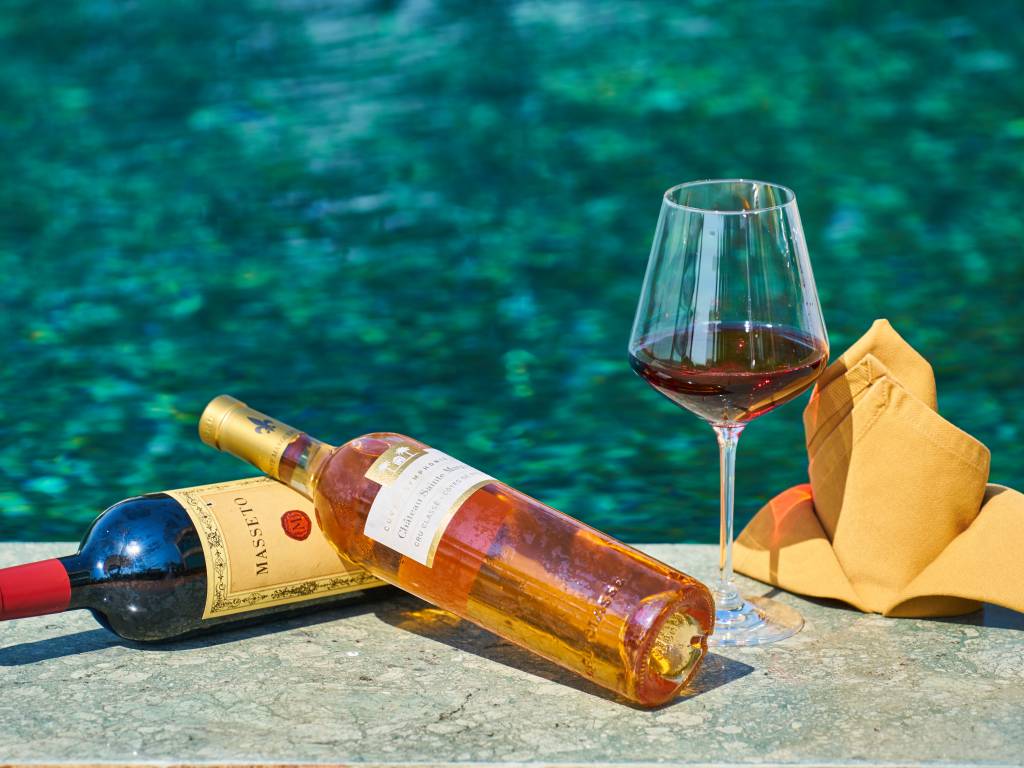 Wine during a luxury honeymoon