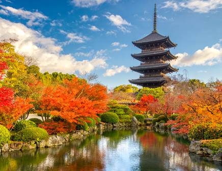 japanese temple in autumn