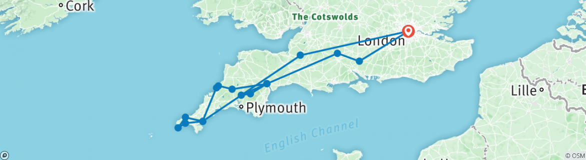 tour from london to cornwall
