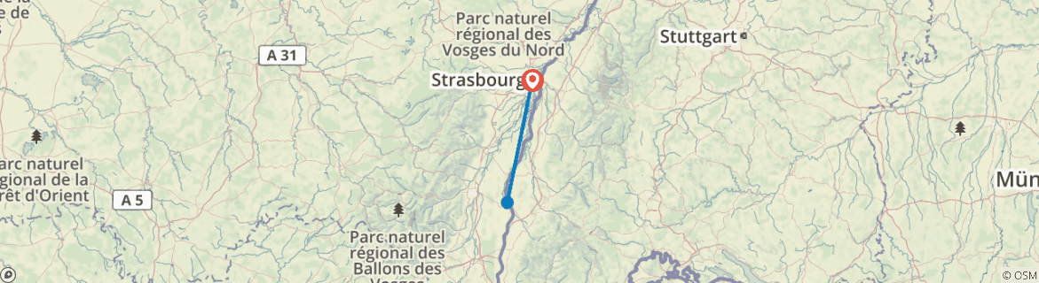 Carte du circuit Nouvel an sur le Rhin sauvage - VICTOR HUGO