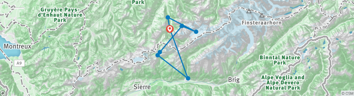 Map of Classic Swiss Alps Walk