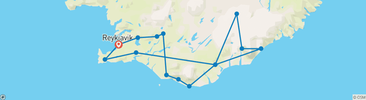 Foto van een kaart met de route van de rondreis