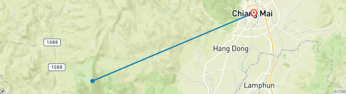 Foto van een kaart met de route van de rondreis