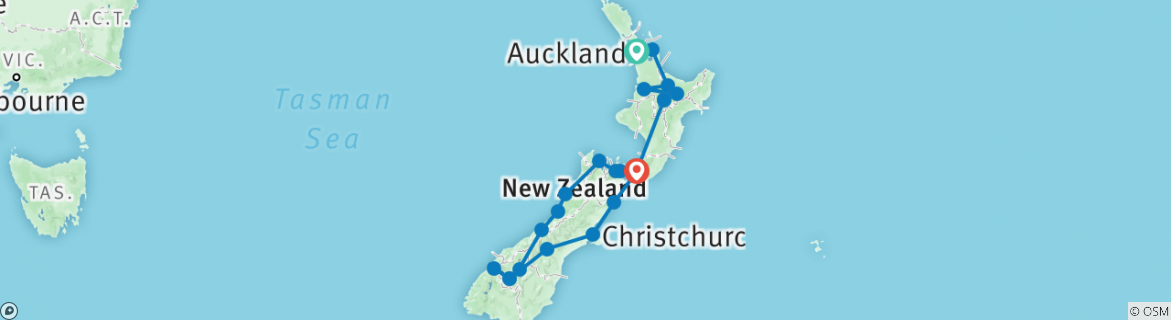 Map of Legendary NZ Tour