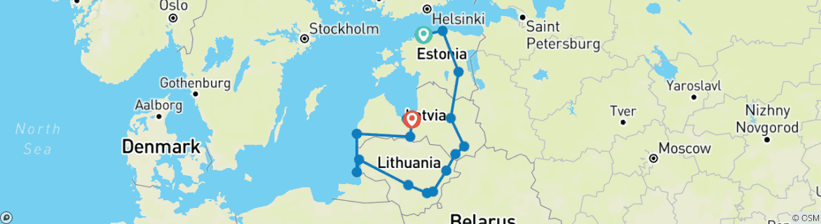 Map of The Best of Baltic Adventure in 14 days (Guaranteed departure)