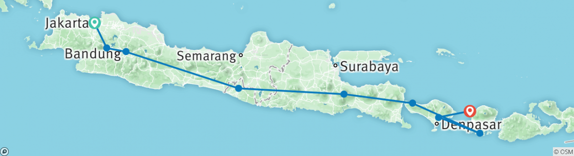 Map of Indonesia Adventure: Java & Bali