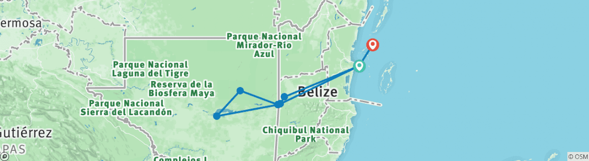 Mapa de Belice clásico y Tikal