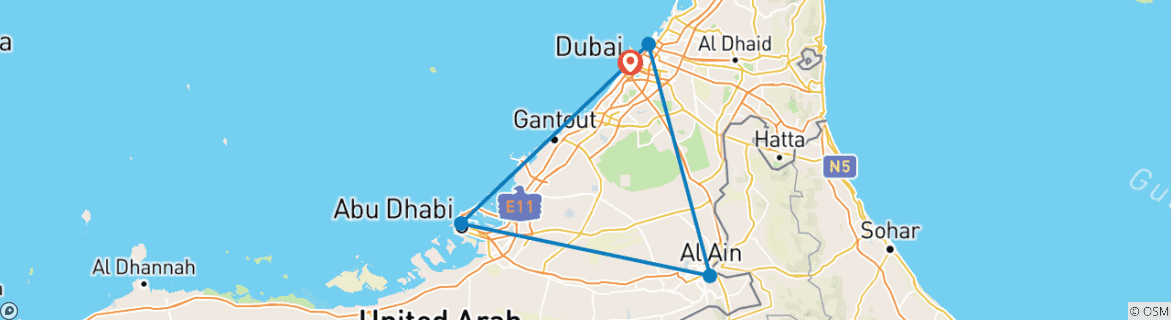 Carte du circuit Dubaï Magique