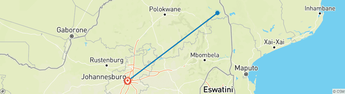 Map of The Kruger Big-5 - Accommodated 2025