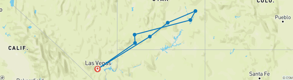 Map of Mighty 5 From Las Vegas