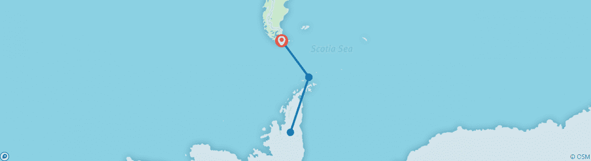 Carte du circuit La quête du cercle antarctique
