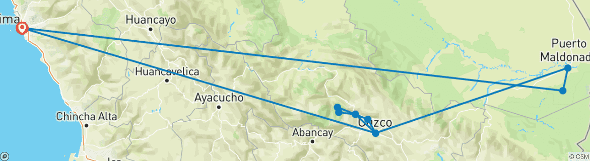 Carte du circuit Le voyage des Incas