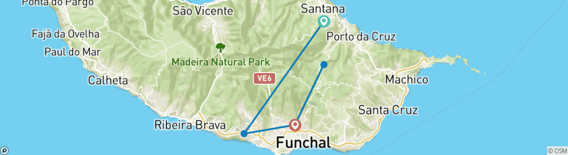 Image d'une carte montrant l'itinéraire du circuit