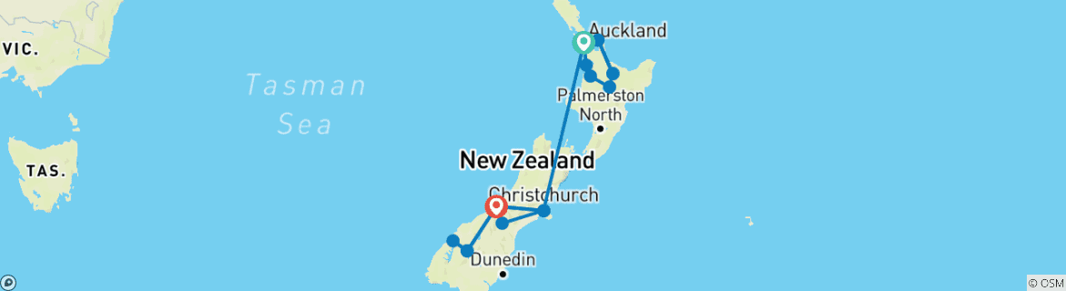 Mapa de Explorador de Nueva Zelanda