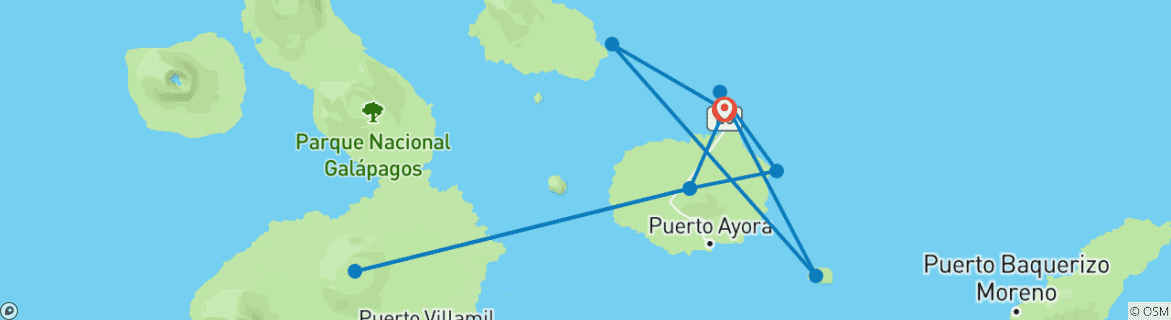 Image d'une carte montrant l'itinéraire du circuit