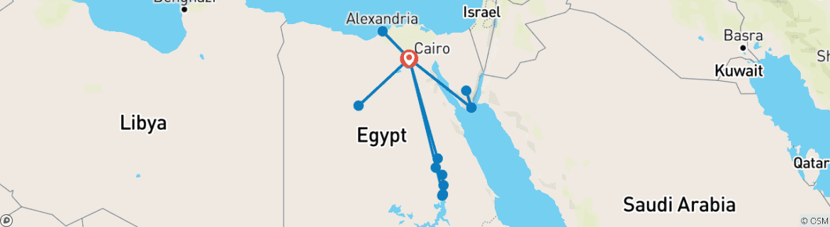 Carte du circuit Toute l'Égypte en 15 jours