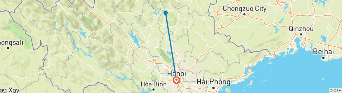 Karte mit der Reiseroute