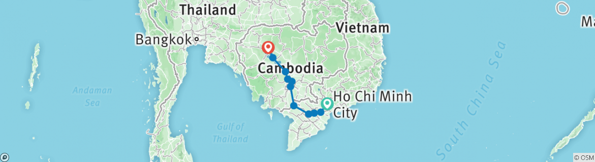 Map of From the Mekong Delta to Siem Reap