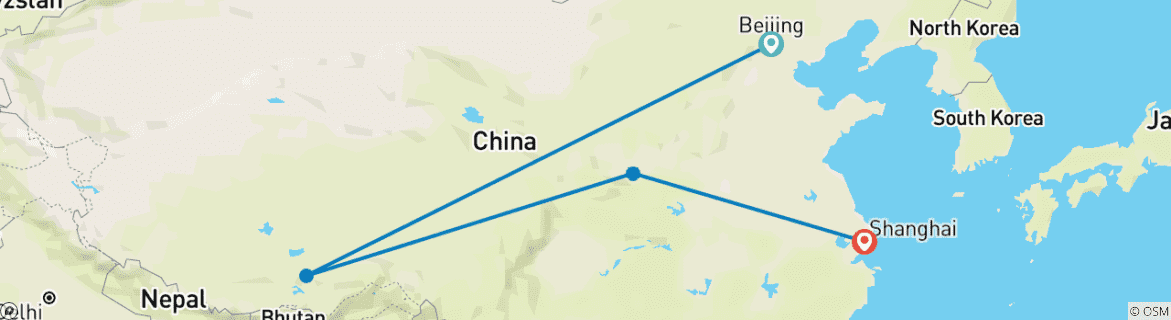 Image d'une carte montrant l'itinéraire du circuit