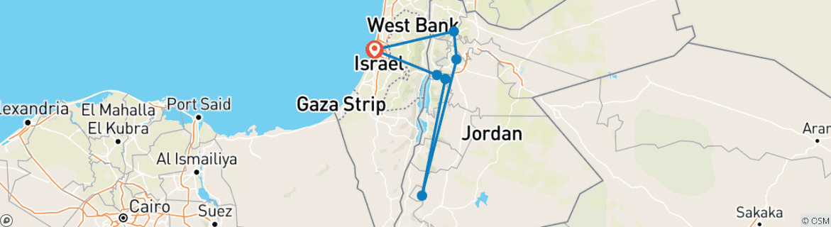 Carte du circuit Circuit classique en Jordanie, 3 jours