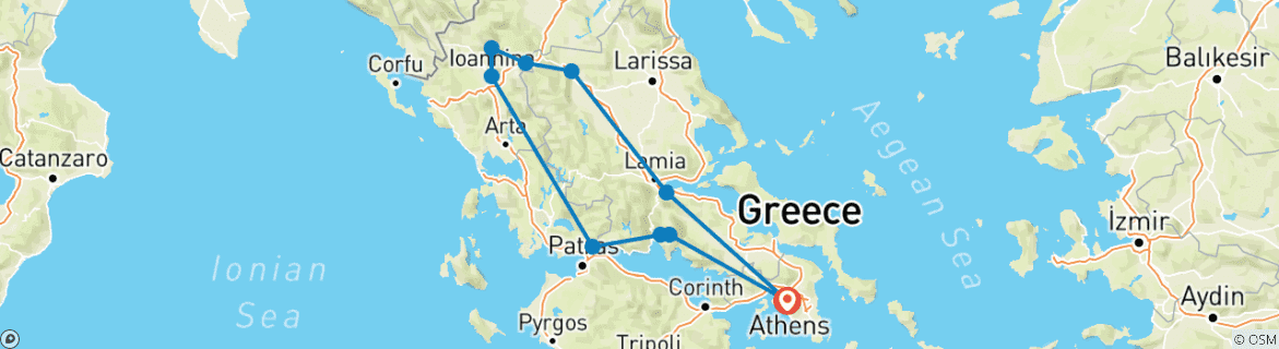 Carte du circuit Mystical Mainland | Circuit guidé semi-privé de 7 jours