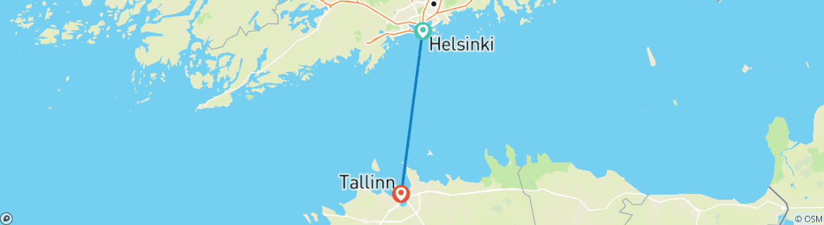 Map of Baltic Beauties: Helsinki and Tallinn Tour