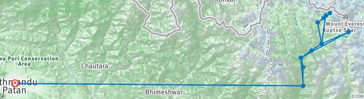 Map of Island Peak Climbing