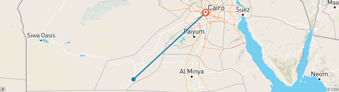 Foto van een kaart met de route van de rondreis