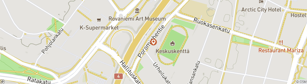 Kaart van Rovaniemi deluxe nieuwjaarsvakantie