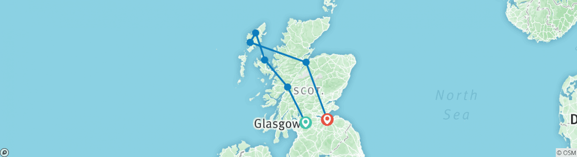 Mapa de Lo más destacado de Escocia