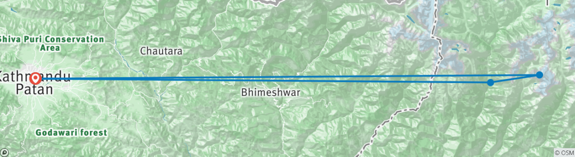 Map of Mera Peak Climbing