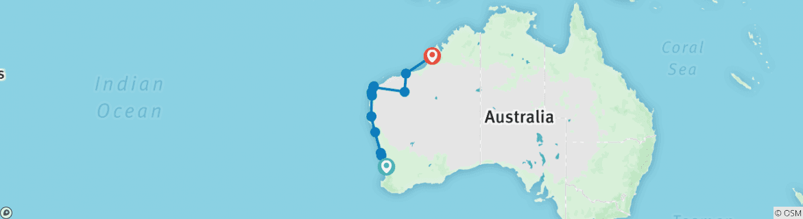 Mapa de Aventura de Perth a Broome