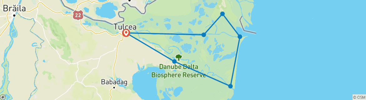 Image d'une carte montrant l'itinéraire du circuit