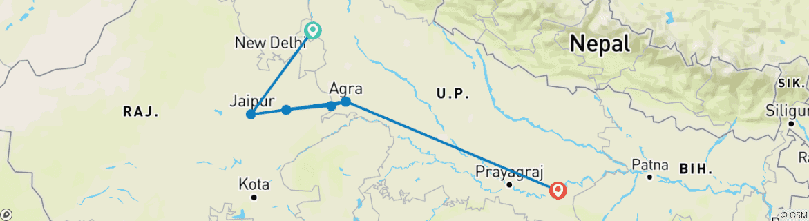 Imagen de un mapa que muestra la ruta del circuito