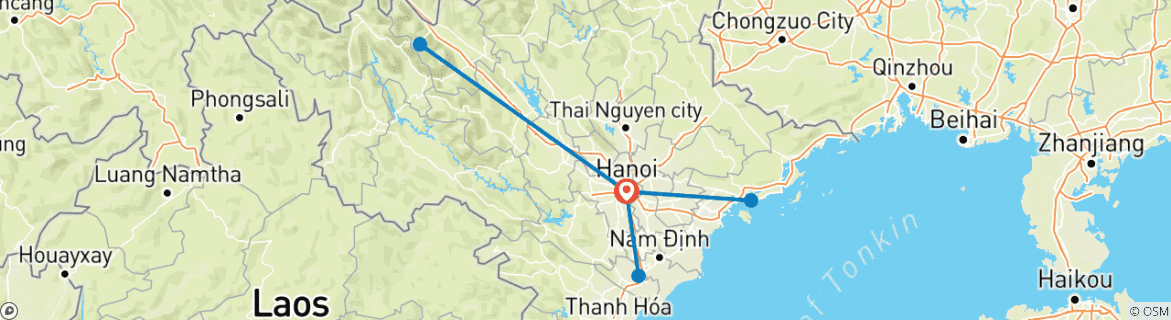 Map of Seven Days Discover Real Charm North Vietnam